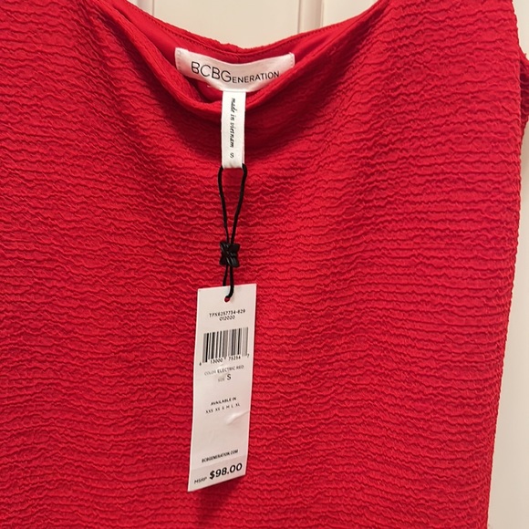 BCBGeneration Electric Red Long Dress Side Slit - Picture 5 of 9